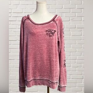 Cowgirl Tuff Co Y2K Pink Burnout Studded Angel Wings Western Sweatshirt